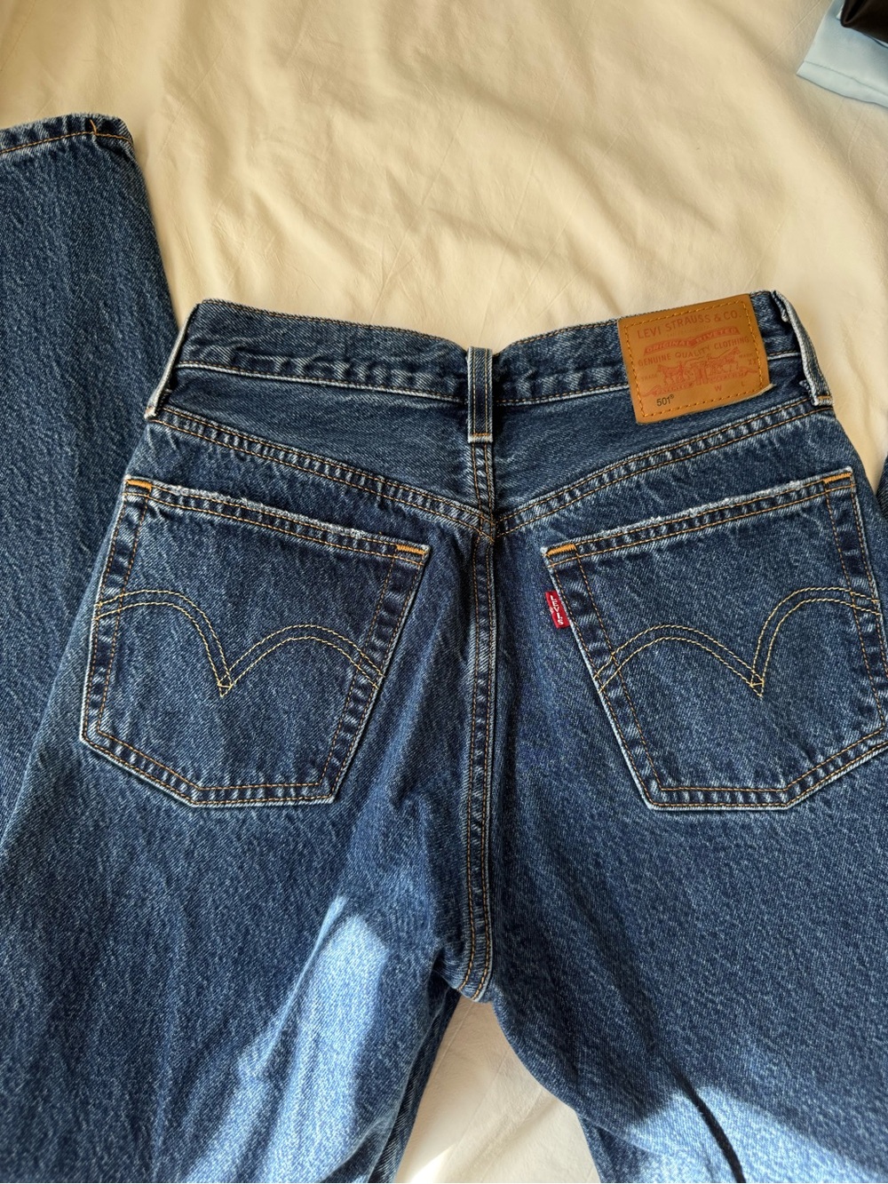 Levi's Dark Blue Classic Denim 501 Jeans